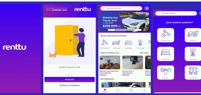 Interfaz de la plataforma Renttu