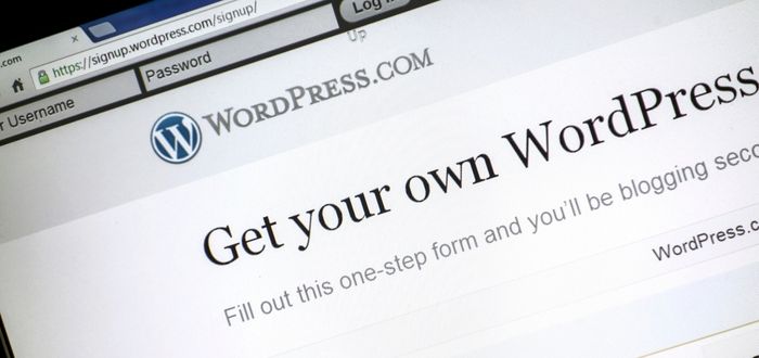 Persona utilizando una página de WordPress