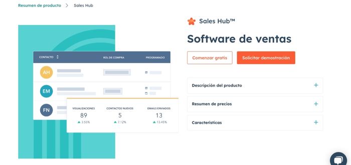 SalesHub, software para marketing y ventas