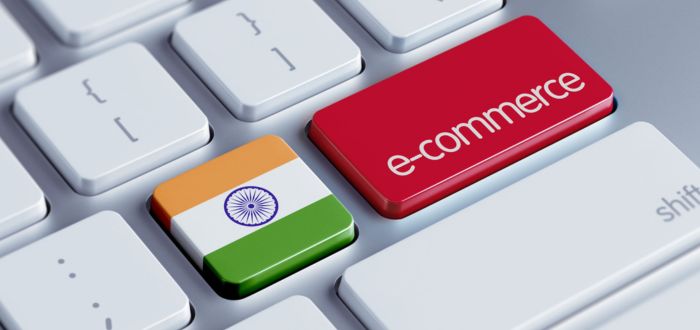 Tecla con bandera de India, uno de los países con mayor comercio electrónico del mundo 